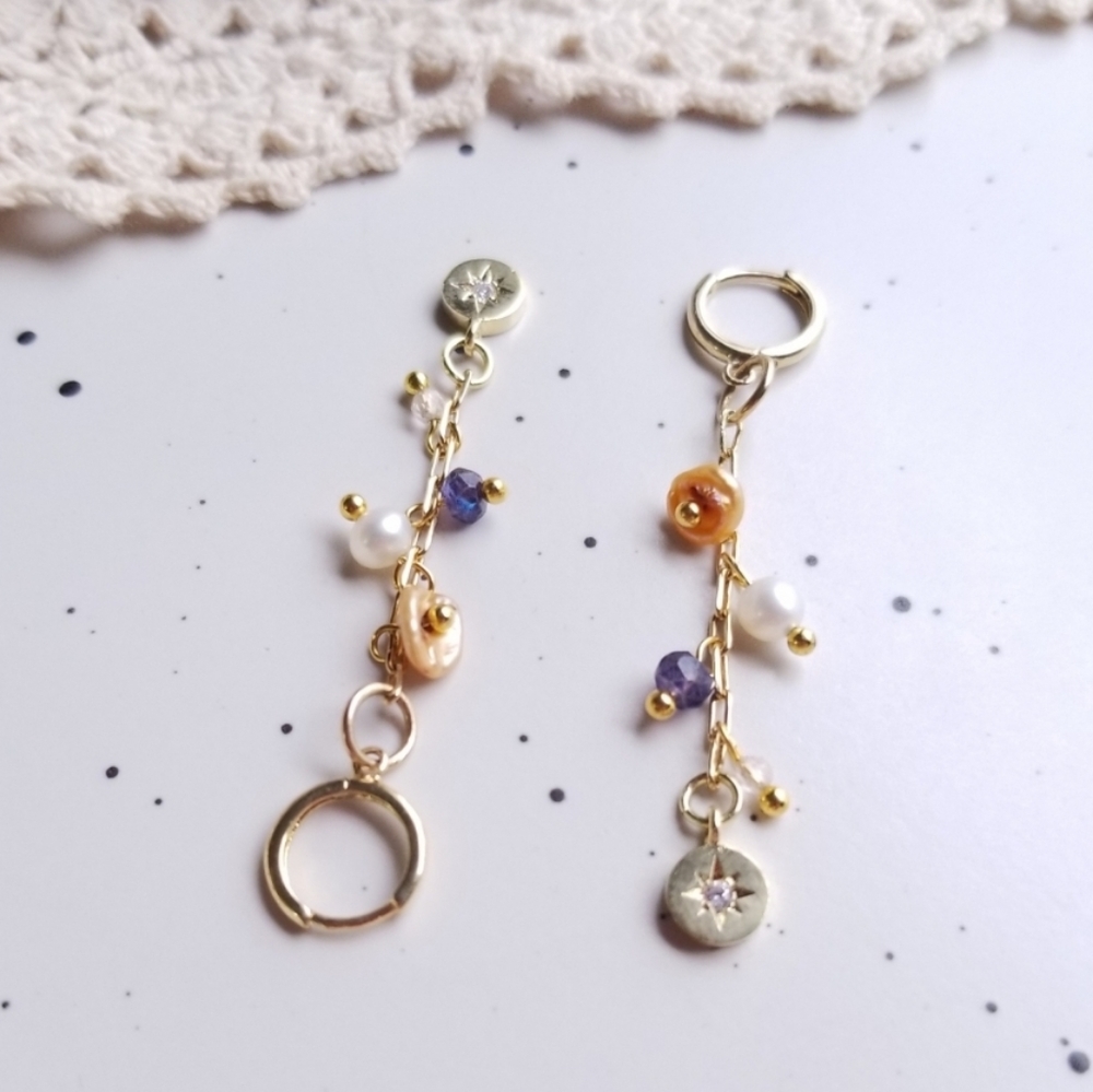 Gemstone drop earrings
